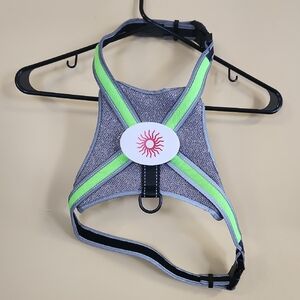 Dog Reflective Light Up Harness with Green Straps